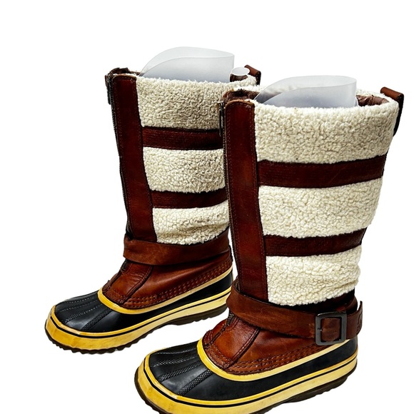 Sorel Sz 6 Helen Of Tundra II Waterproof Leather Sherpa Fleece Lined Boots - Picture 3 of 11